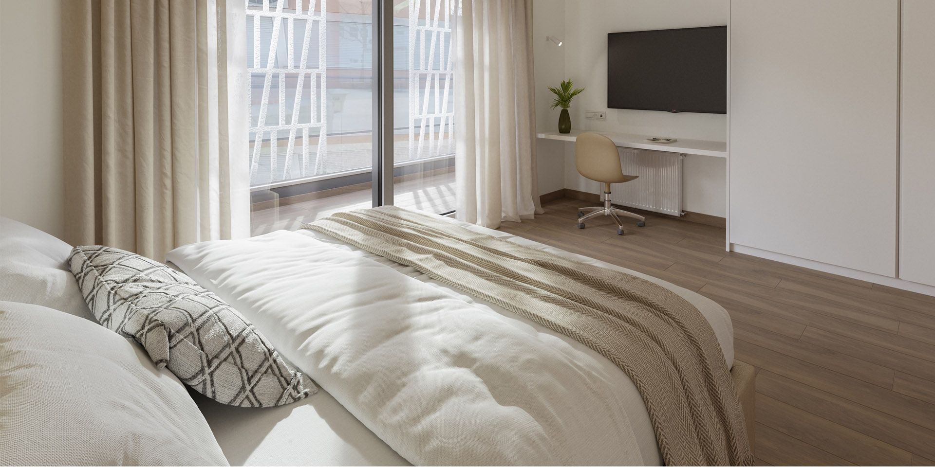 Two-bedroom Apartment With Private Balcony | Athens Hill Luxury Apartments - Apartment Buildings With Private Balcony Spaces